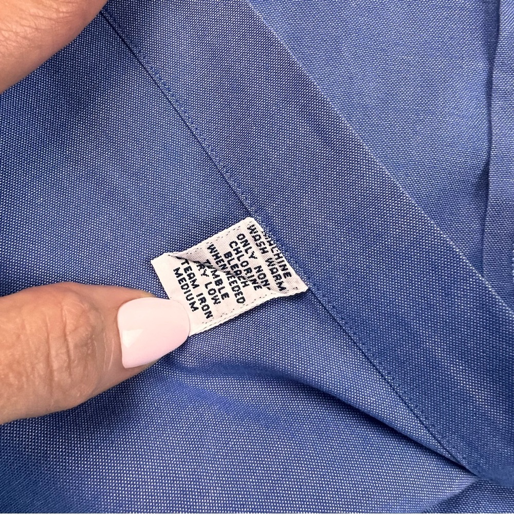 Polo Ralph Lauren Shirt 15 1/2 - 33 Blue Yarmouth Oxford Button Down Flesh Pony - Picture 9 of 10